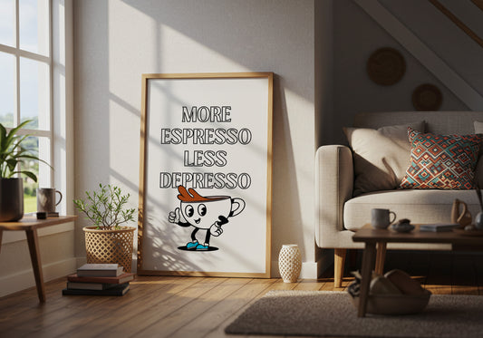 More Espresso Less Depresso – Divertente Caffè