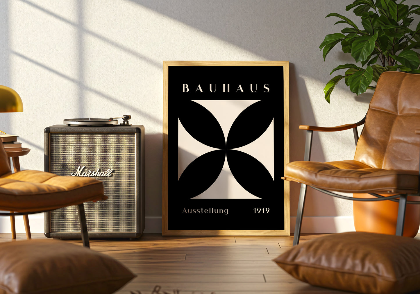 Bauhaus Ausstellung 1919 – Poster Modernista Nero